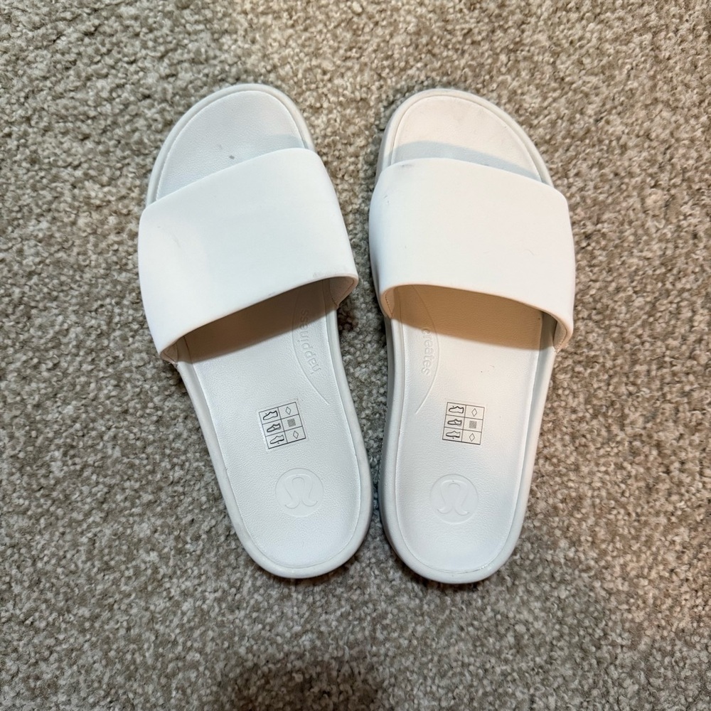 lululemon athletica Classic White Slide Sandals